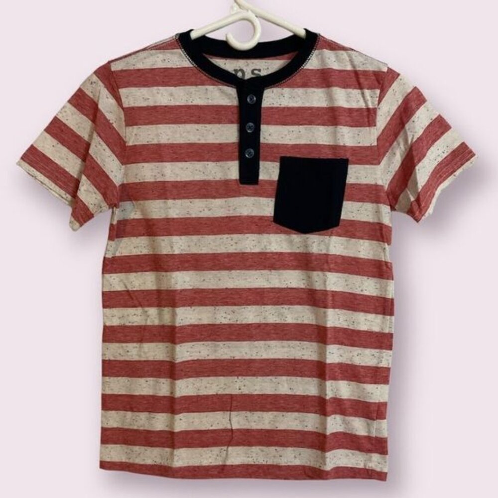 P.S. by Aeropostale Boys Short Sleeve Quarter Button Tee Shirt